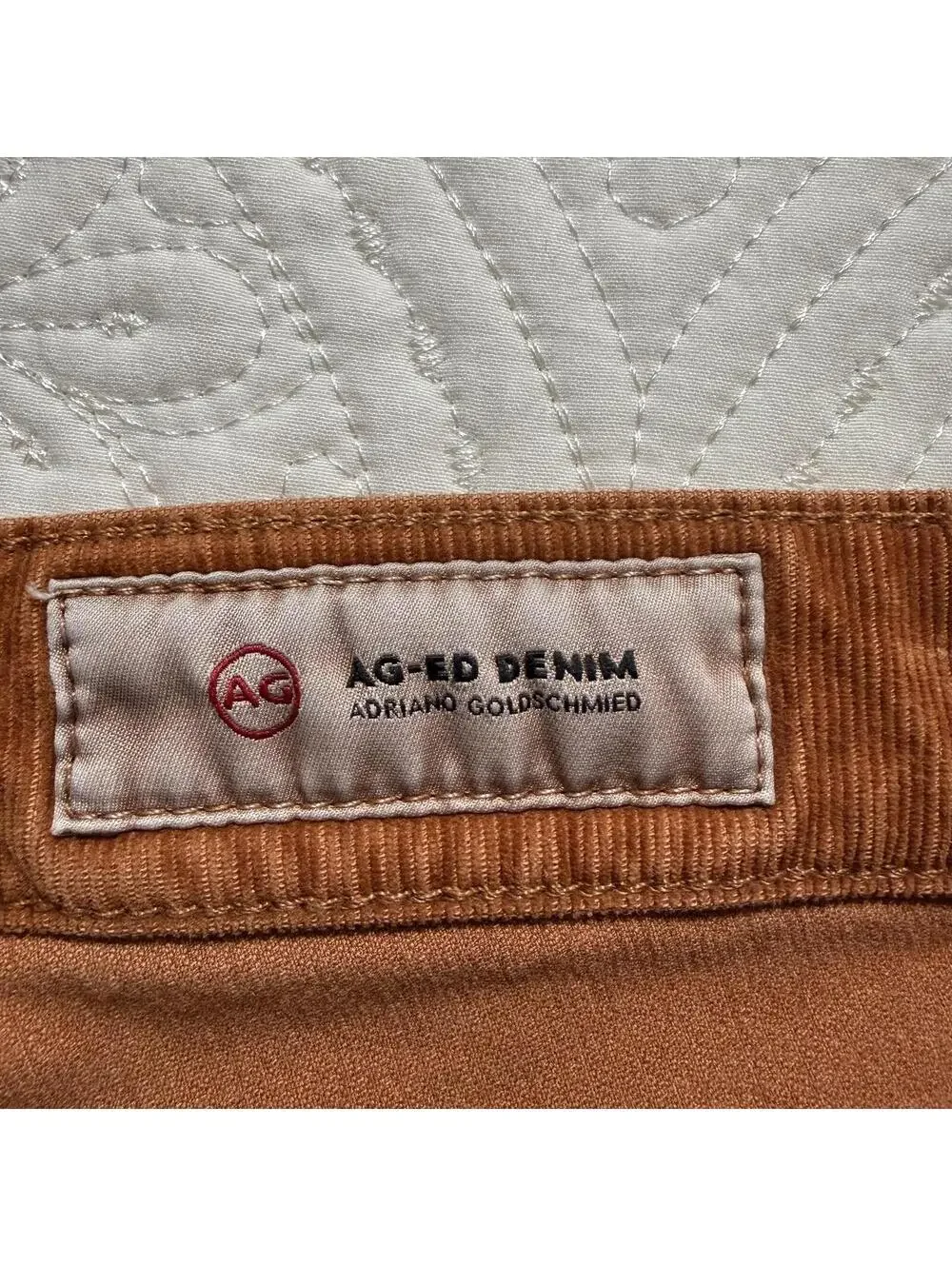 AG Adriano Goldschmied Mari HighRise Straight SZ 29R Brown Corduroy Luxury Pants